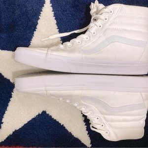 Vans white high top size Men 10.5 women’s 12.0